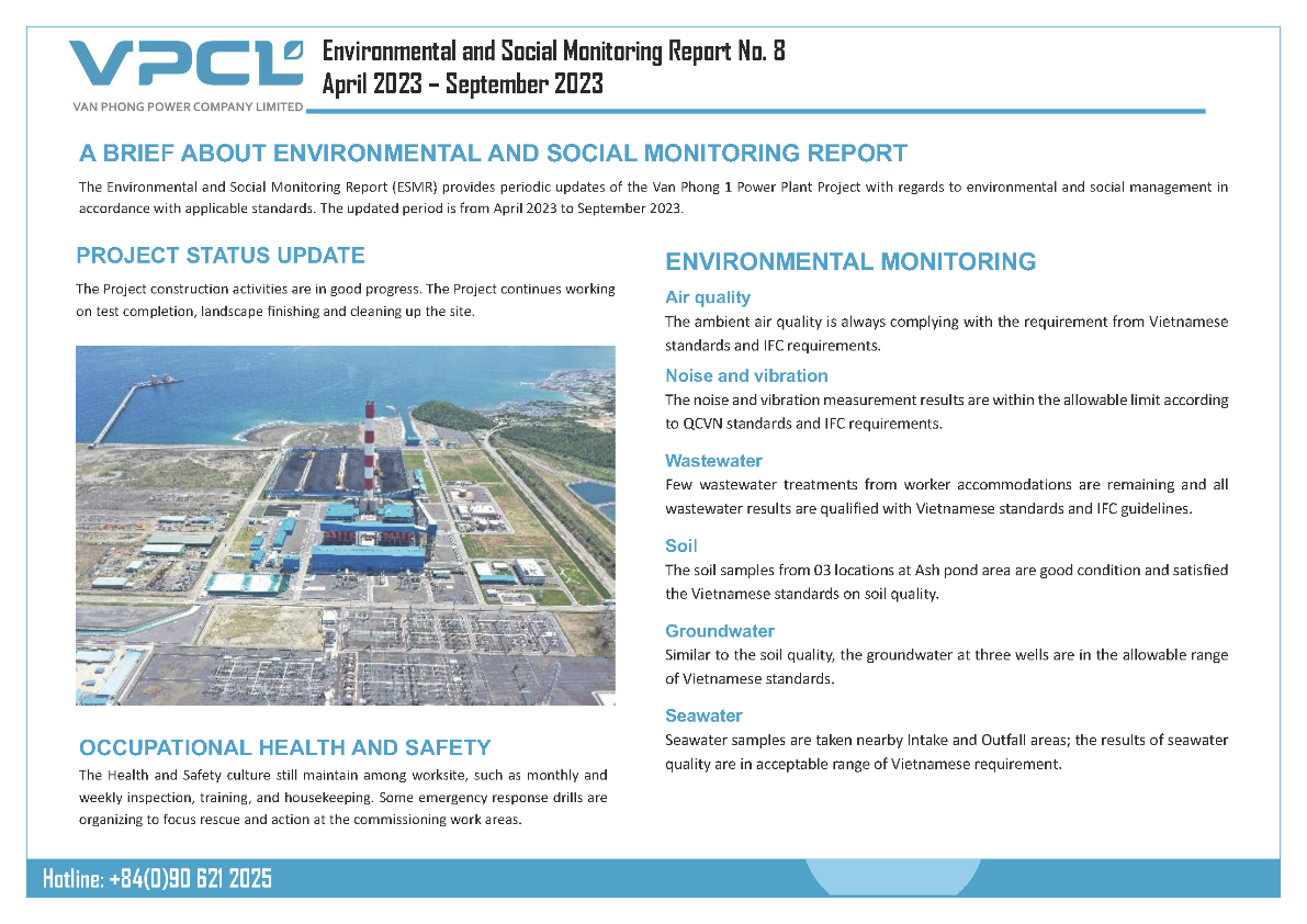Environmental and Social Monitoring Report April 2023 – September 2023